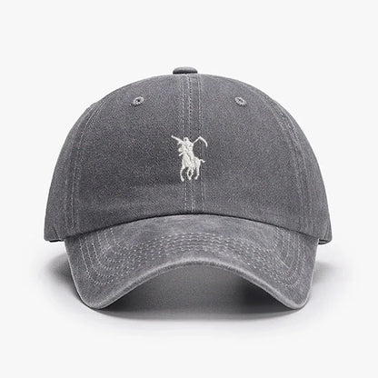 Vintage Embroidered Washed Cotton Baseball Cap