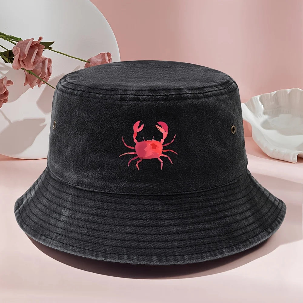 Vintage Washed Print Bucket Hat