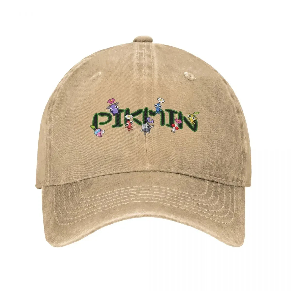 Retro Pikmin Family Fun Distressed Washed Denim Baseball Cap