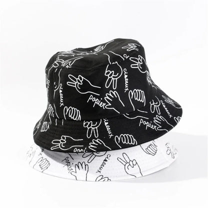 Spring Outdoor Graffiti Wide Brim Casual Bucket Hat