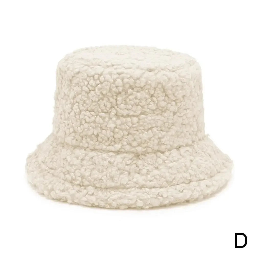 Winter Women Faux Fur Bucket Hat Outdoor Warm