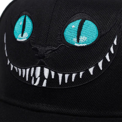 Cartoon Cat Embroidered Hip Hop Snapback Cap