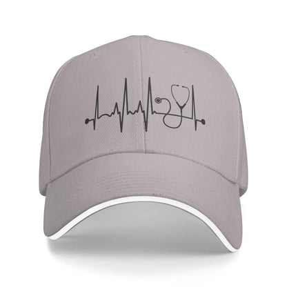 Spring Stethoscope Heartbeat Retro Trucker Baseball Cap
