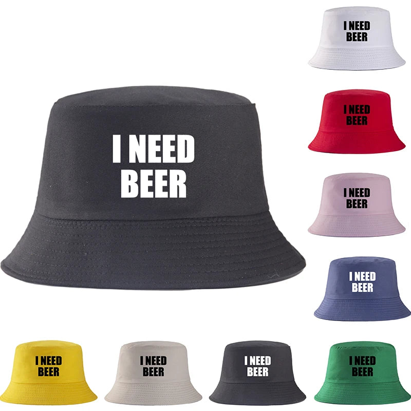 I Need Beer Reversible Cotton Bucket Hat