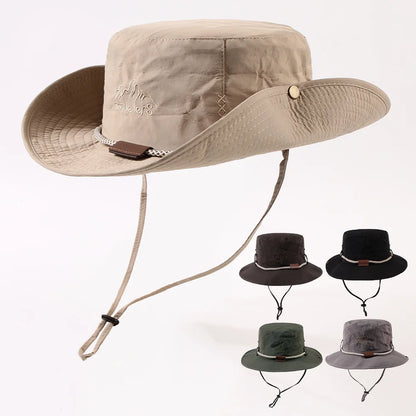 Summer Bucket Hat Men Women Sunscreen Fishing Hat Outdoor Size 55-59cm