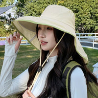 Beige Drawstring Cap