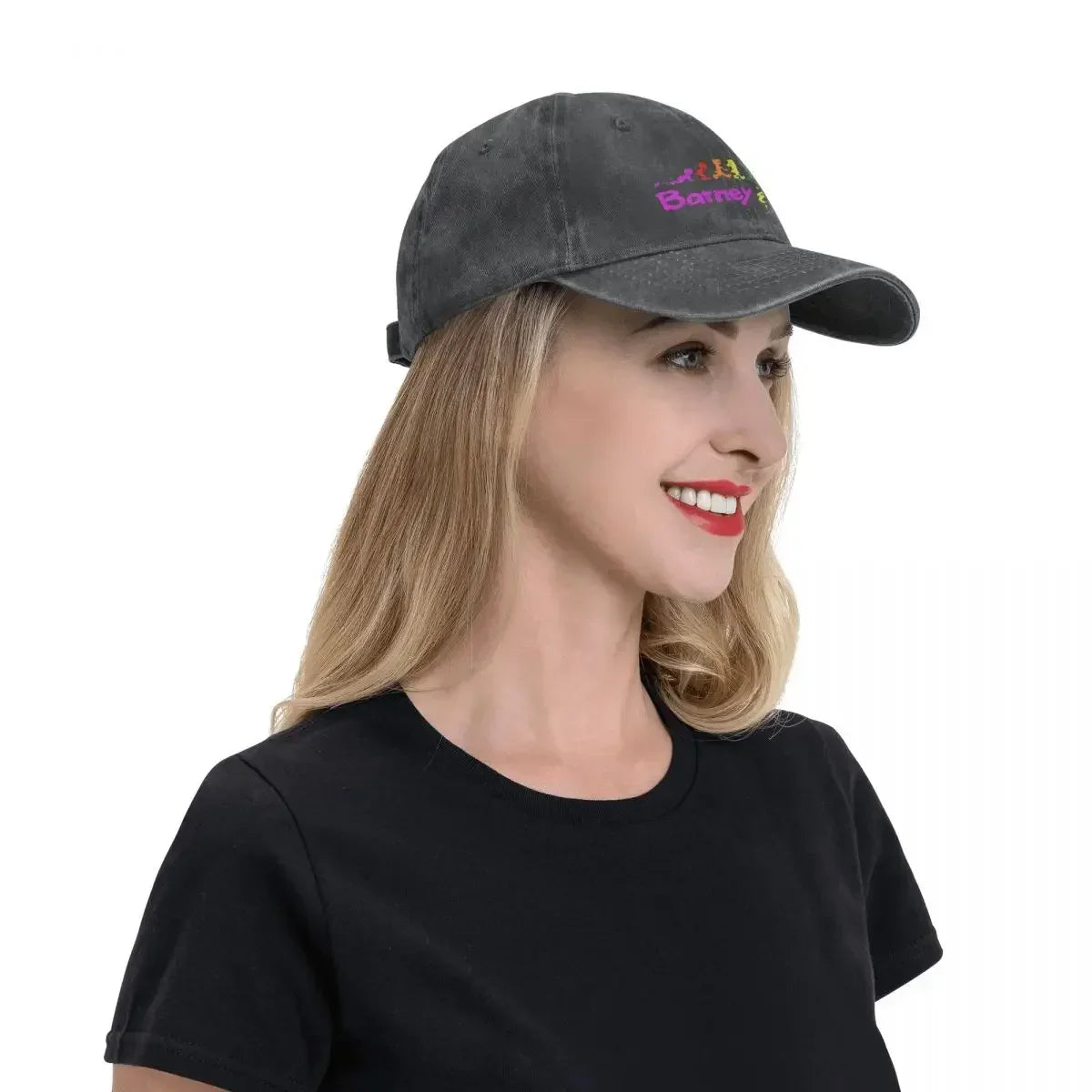 Barney Friends Classic Distressed Washed Baseball Cap