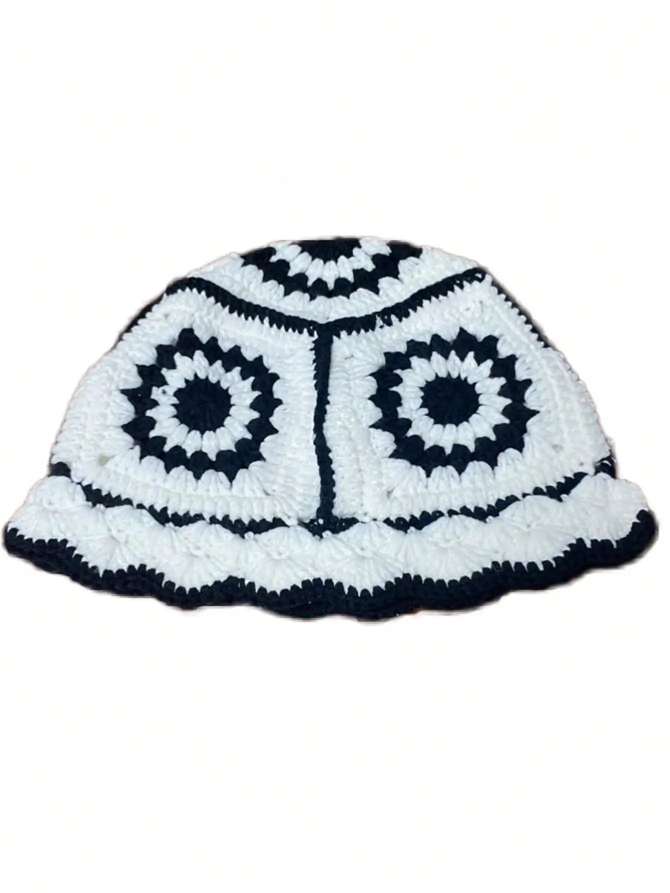Women's Y2K Crochet Flower Bucket Hat