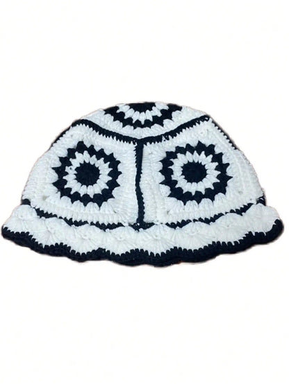Women's Y2K Crochet Flower Bucket Hat