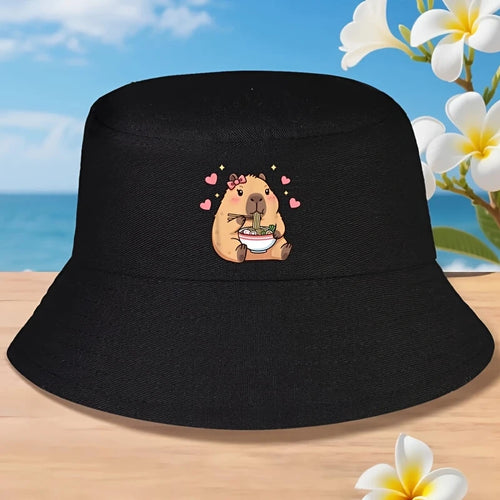 Cute Capybara Ramen Bucket Hat