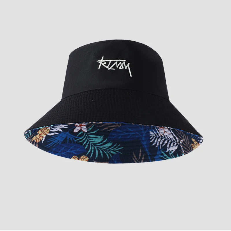 1pc Retro Style Fashionable Printed Maple Leaf Fisherman Hat