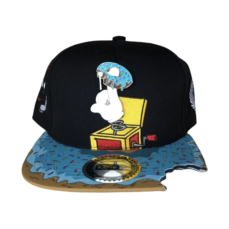 Leather Letter Embroidered Hip-Hop Snapback Cap