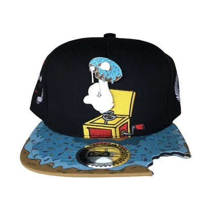Leather Letter Embroidered Hip-Hop Snapback Cap