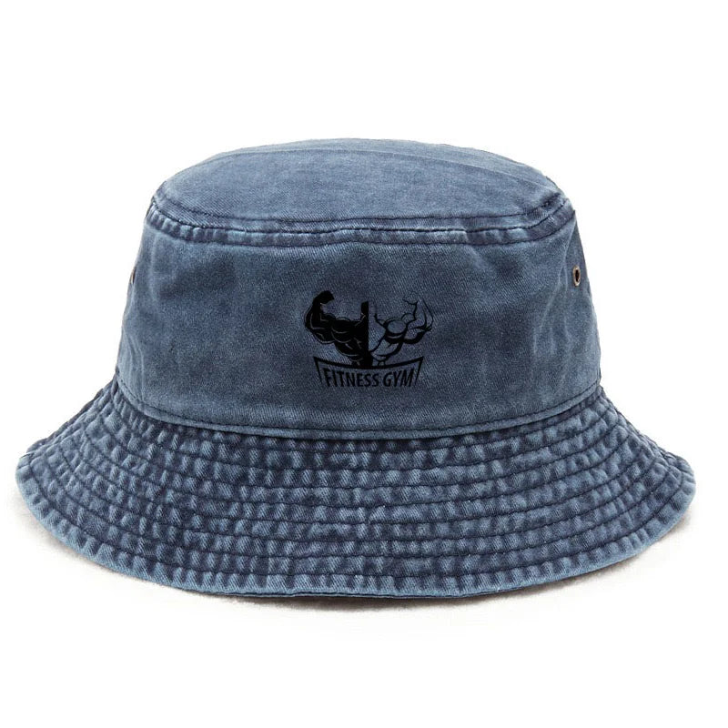 Gym Cotton Washed Bucket Hat Vintage Fishing Hat