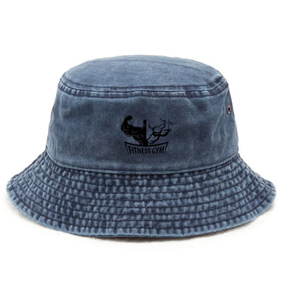 Gym Cotton Washed Bucket Hat Vintage Fishing Hat
