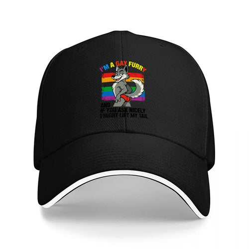 Rainbow Wolf Tail Baseball Cap