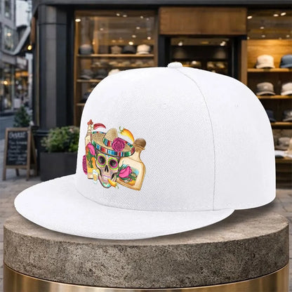 Tequila Sugar Skull Sombrero Street Snapback Cap
