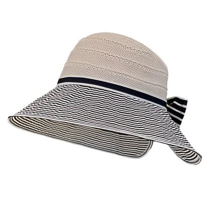 French Style Women's Sun Hat Foldable Breathable Summer Size 56-58cm