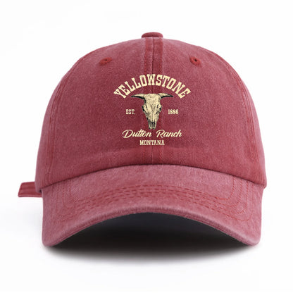 Yellowstone Print Washed Baseball Cap