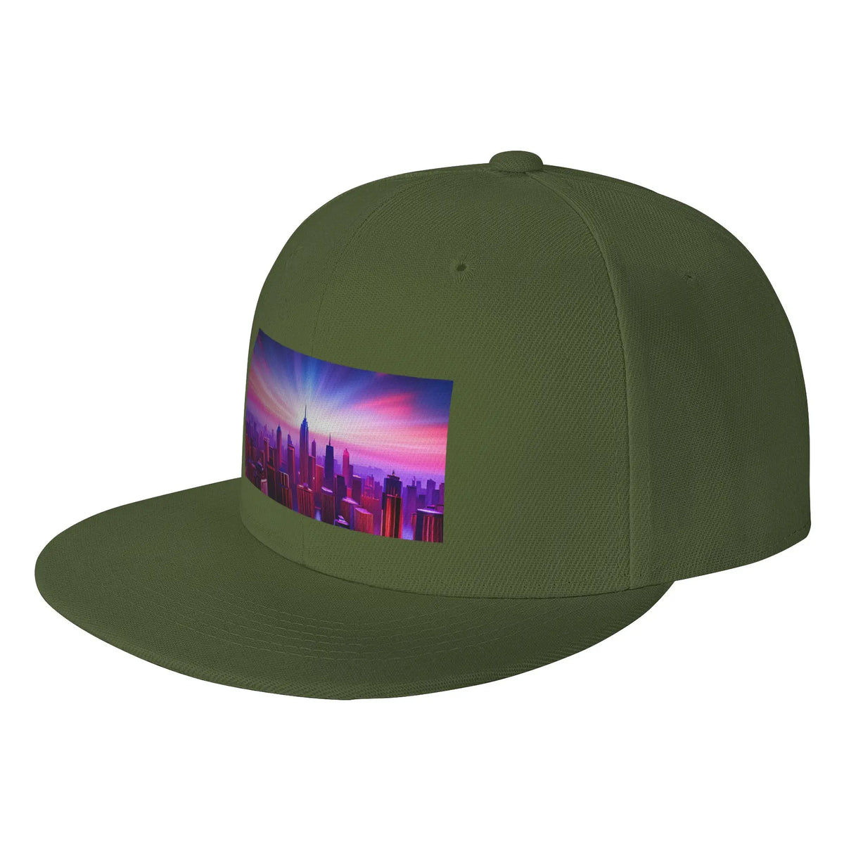 Vast City Skyline Flat Brim Snapback Cap