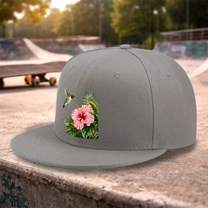 Hummingbird Hibiscus Snapback Cap