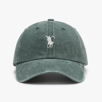 Vintage Embroidered Washed Cotton Baseball Cap