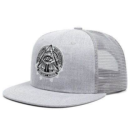 Eye 3D Embroidered Hip Hop Snapback Cap