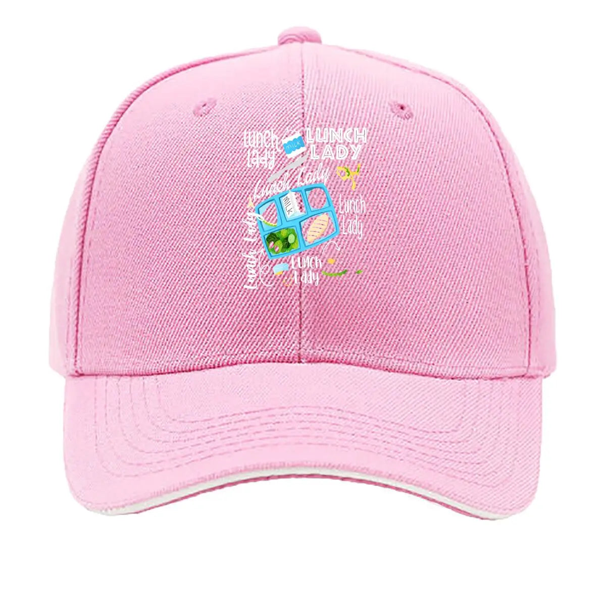Milk Lunch Lady School Cafeteria Tray Food Graphic Sandwich Baseball Cap