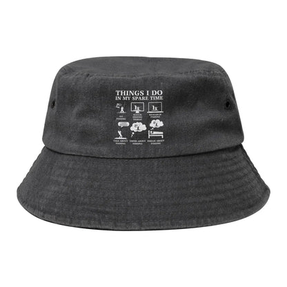 Things I Do In My Spare Time Funny Soccer Bucket Hats