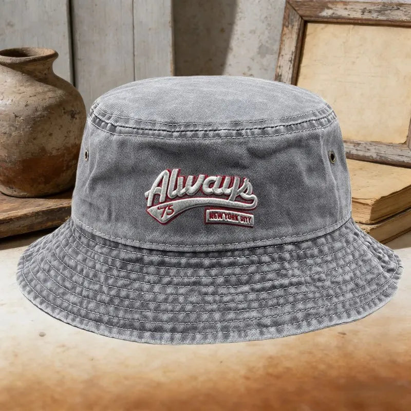 Always 73 Embroidered Washed Bucket Hat