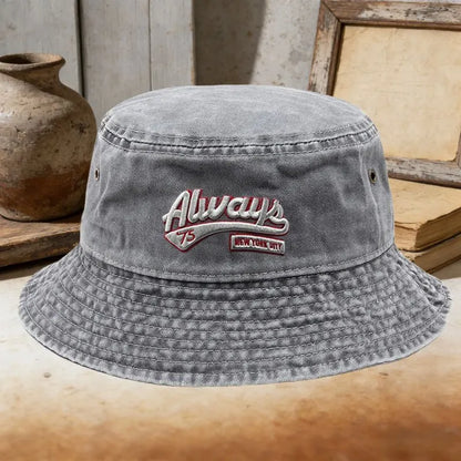 Always 73 Embroidered Washed Bucket Hat