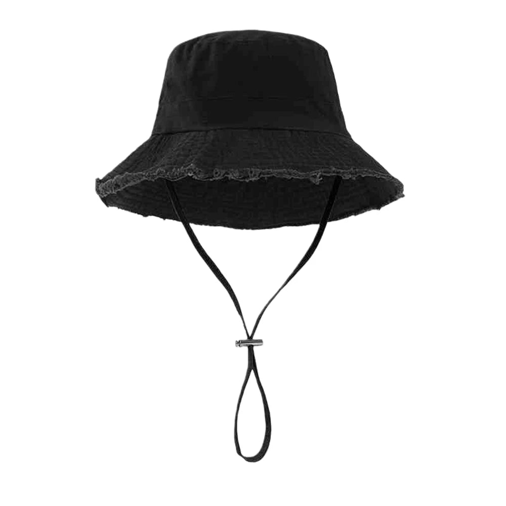 Korean Style Women Khaki Large Brim Bucket Hat
