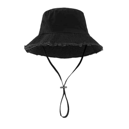 Korean Style Women Khaki Large Brim Bucket Hat