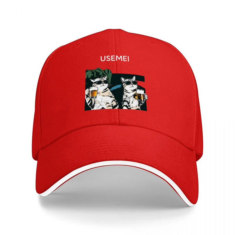 Usemei Cats Drinking Beer Baseball Cap