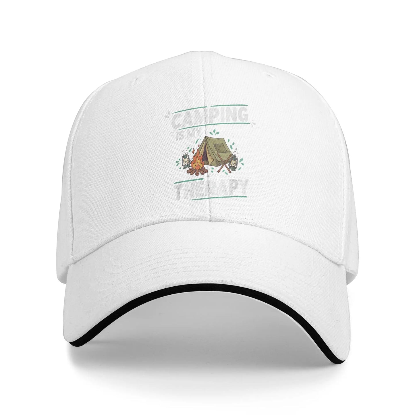 Camping Is My Therapy Funny Baseball Cap