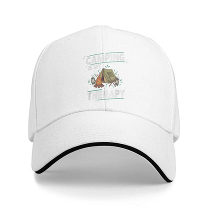 Camping Is My Therapy Funny Baseball Cap