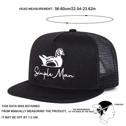 Simple Man Embroidery Snapback Trucker Cap
