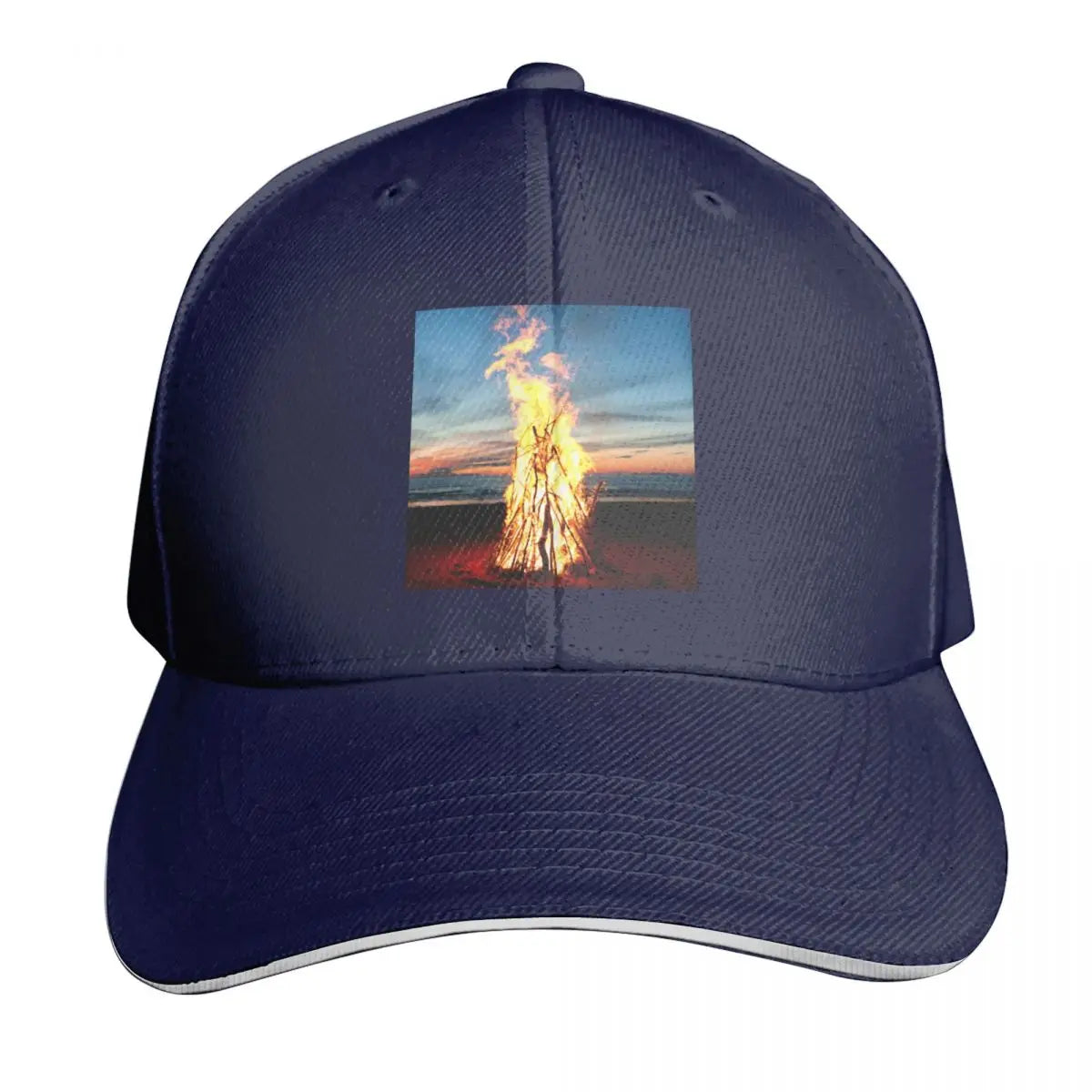 Bonfire In The Beach Vintage Baseball Cap