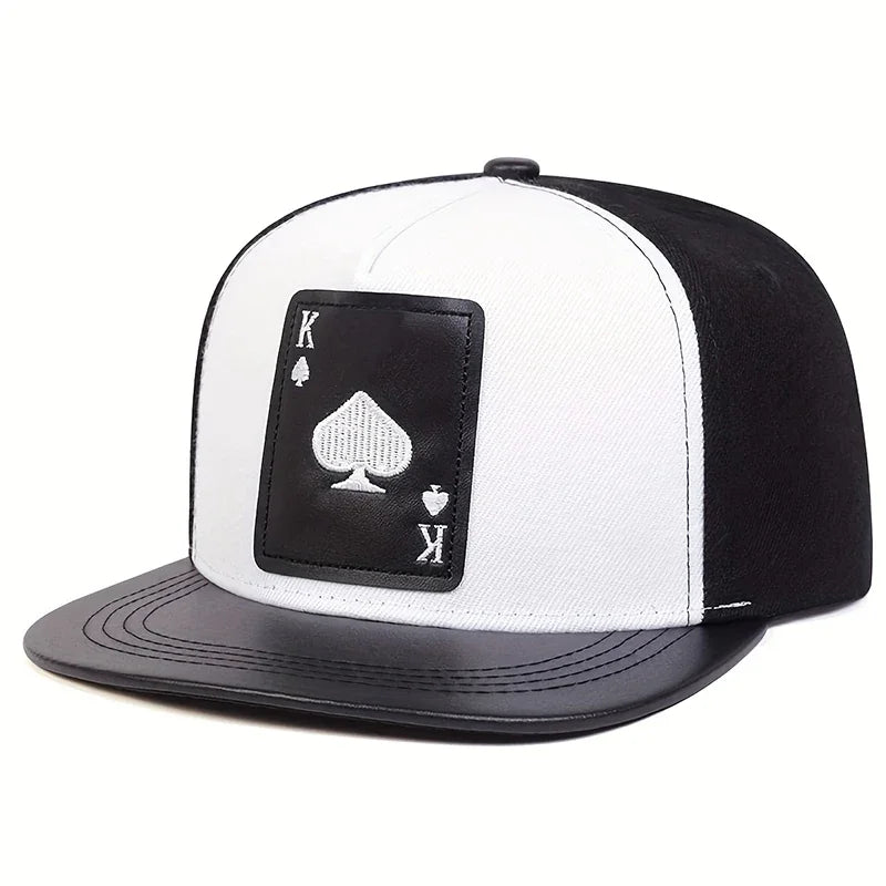Poker Spades K Embroidered Unisex Hip-Hop Snapback Cap
