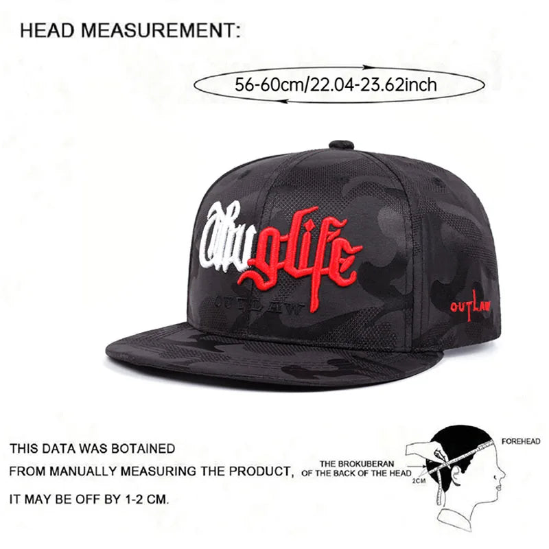 Riot Life Embroidered Flat Brim Snapback Cap