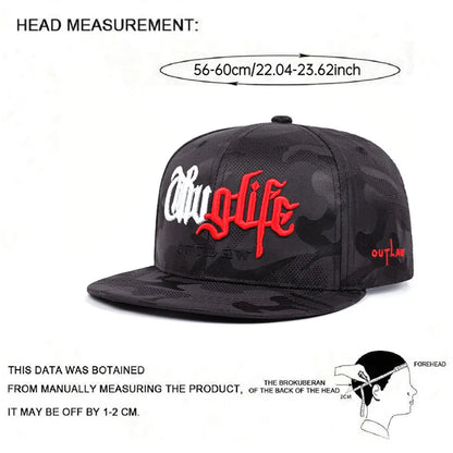 Riot Life Embroidered Flat Brim Snapback Cap
