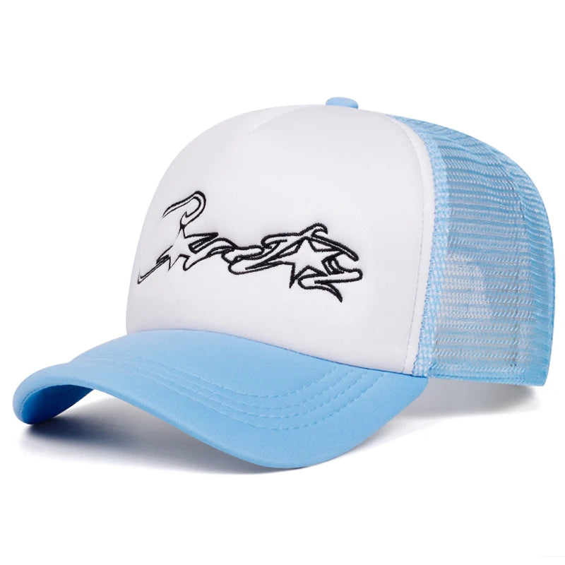 Fashion Simple New Breathable Mesh Hat Five Pointed Star