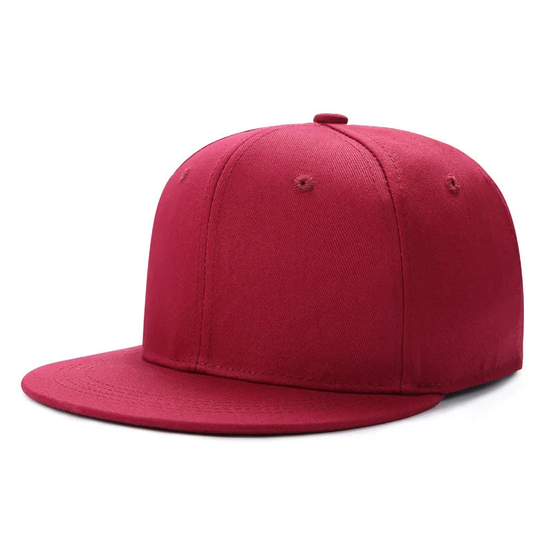 Wholesale 40 Colors Adjustable Flat Peak Snapback Caps Lady Fashion Polyester Plain Baseball Hat Men Hiphop Blank Sport Cap Adijustable 55-60cm