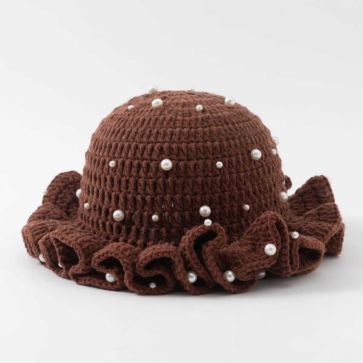 Women Handmade Crochet Ruffled Bucket Hat