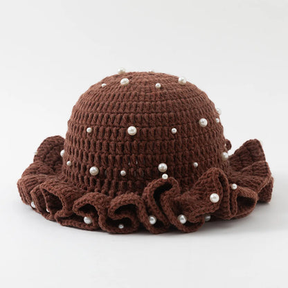 Women Handmade Crochet Ruffled Bucket Hat