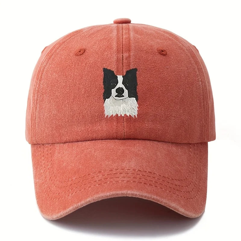 Border Collie Camping Baseball Cap