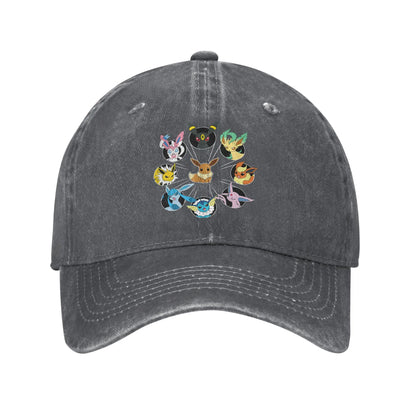 Pokemon Eevee Evolution Circle Casual Baseball Cap