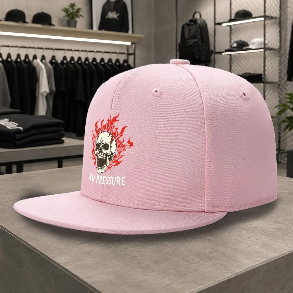 New Flame Skull Unisex All Match Flat Brim Cap
