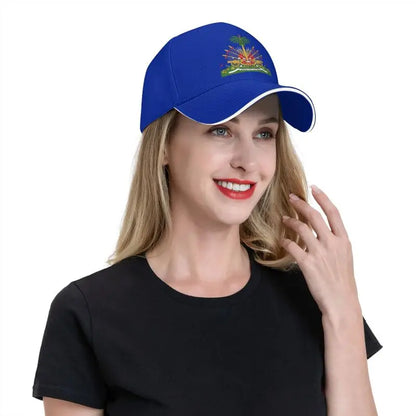 Haitian Flag Print Baseball Cap Outdoor Travel Sports Sun Visor Hat Snapback Cap