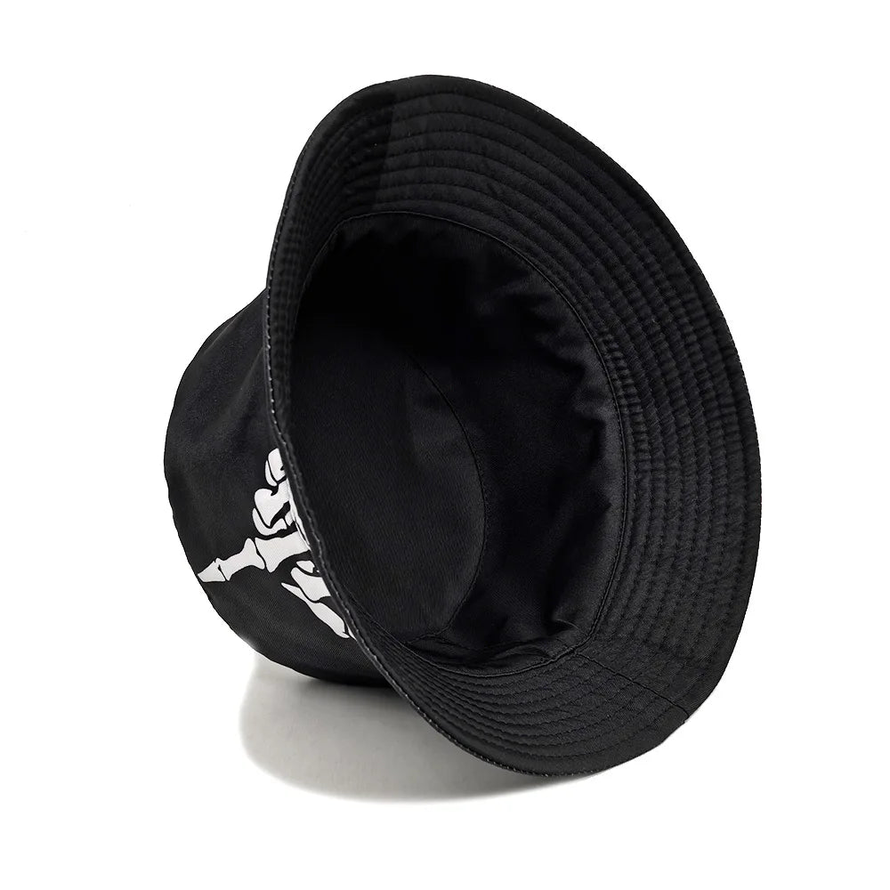 Funny Skeleton Fingers Print Bucket Hat Men Women Summer Outdoor